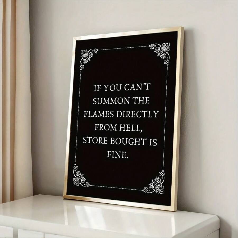 1pc Unframed Gothic Decor Kitchen Art Poster Canvas Print Coffee Cart Bar Dopamine Decor Painting Moody Dark Academia Witchy Funny Picture For Apartment,Minimalist Modern Home Decoration