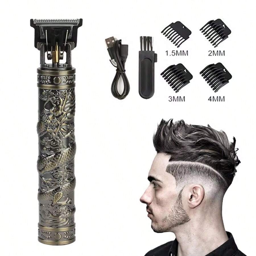 Rasuradoras Eléctrica de Hombres Impermeable,Recortadora eléctrica de cabello, máquina eléctrica de corte de cabello con cuchilla aceitada para grabado de cabeza calva, recortadora de cabello portátil de carga rápida y multifuncional para uso en el hogar.