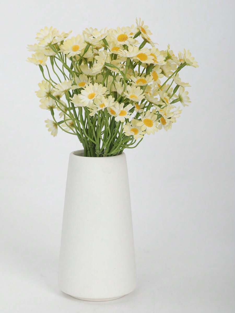 3/6/12pcs Small White Daisy Flowers Artificial, Fake Daisies,Spring Wild Flower For Party Decor (Vase Not Inclouded),Fall Decor,Autumn