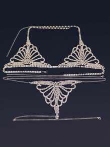 Multi Layer Rhinestone Waist Belly Chain Leg Thigh Chain Woman Sexy Beach Bikini Body Chain Leg