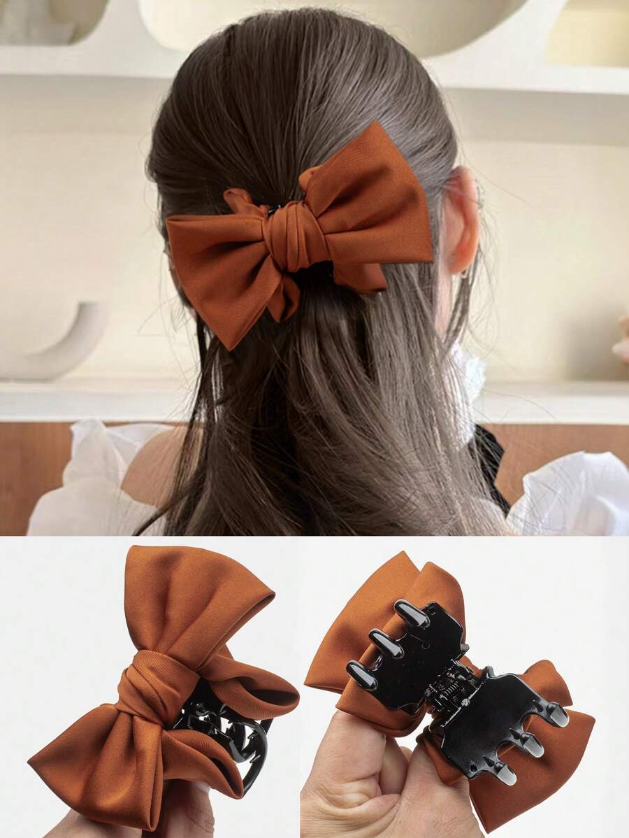 1 pieza Accesorio para el cabello con clip de mariposa y lazo caramelo para niñas de regreso a la escuela