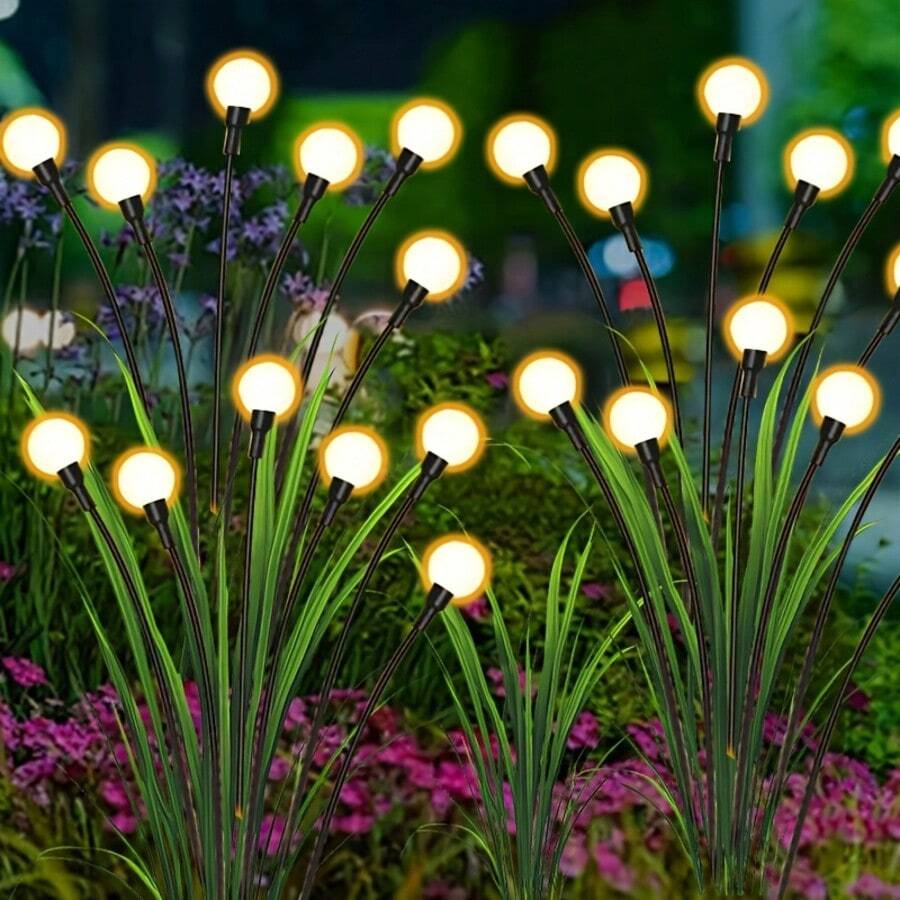 Solar Garden Firefly Light Starburst Decorative Wind Blown Light Solar Light Outdoor Decorative Light For Yard Drawer Passage Decoration, Solar Lights Outdoor