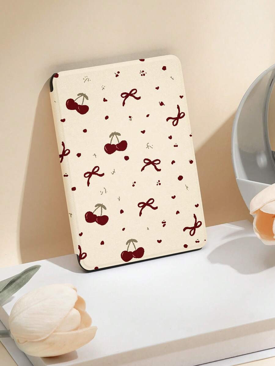 1pc Cherry Blossom Bow Design Cover Case For Kindle NK 11/Kindle Paperwhite 5/Kindle 2024, With Auto Wake/Sleep Feature, Slim And Convenient, Romantic Gift