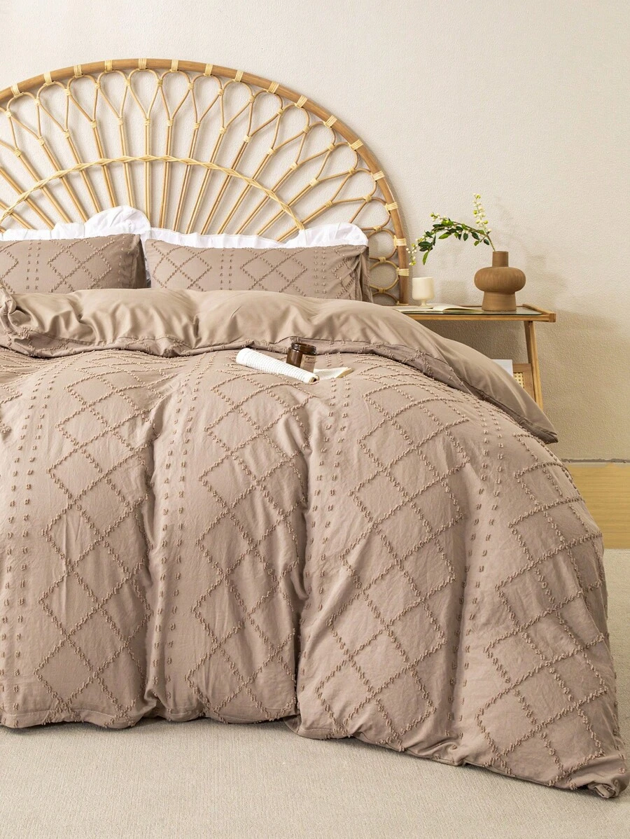 Juego de 3 piezas de Cubrecamas de Microfibra Acolchada Acogedora(1 Cubrecama y 2 Fundas de Almohada) Ropa de cama ligera y transpirable para todas las estaciones para el dormitorio del hogar