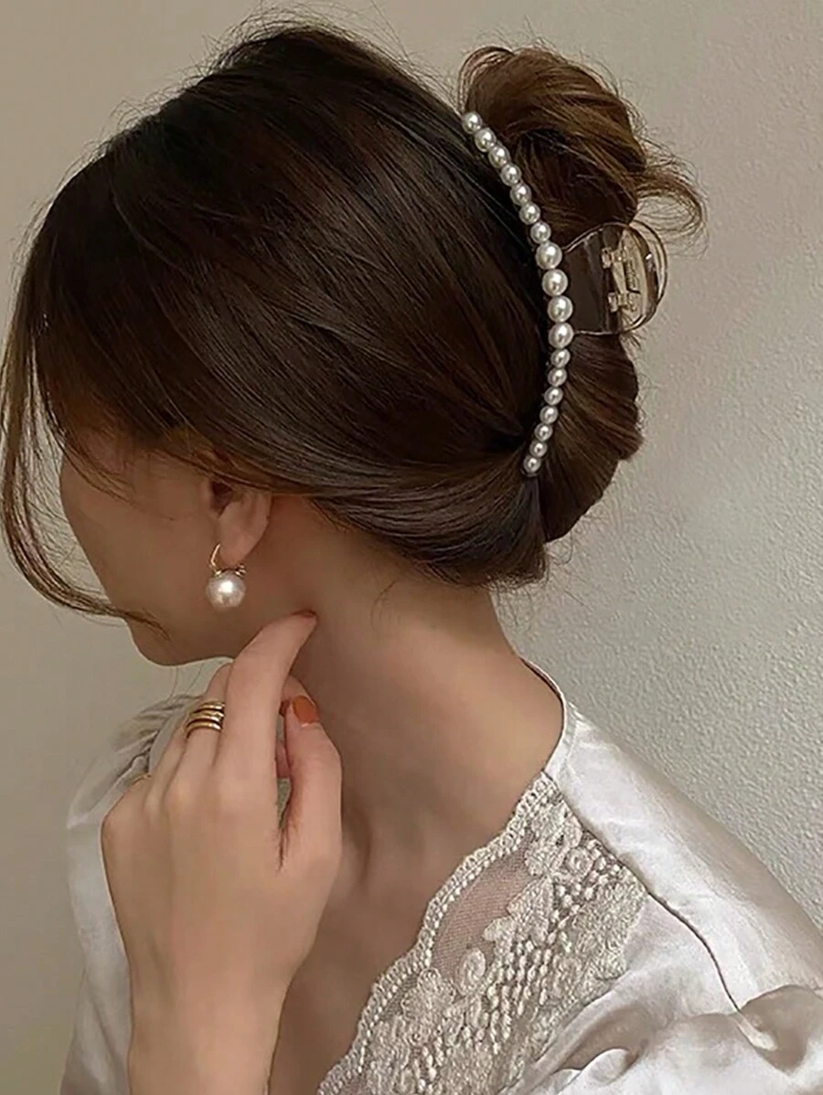 1 Peça Presilha de Cabelo Grande e Fofa com Pérola Falsa de Um Dente, Adequada para Uso Diário Presilhas de Cabelo, Grampos de Cabelo, Presilhas de Cabelo, Clipes de Cabelo, Braçadeiras de Cabelo, Clipes de Cabelo, Pegadores de Cabelo