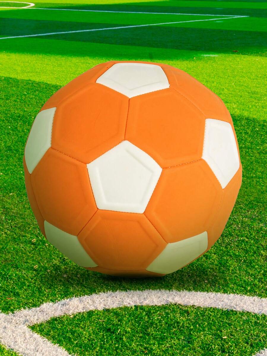 1 pieza Balón de fútbol mágico naranja de tamaño oficial 4.5, para entrenamiento de adultos y jóvenes al aire libre, estable y adecuado para cancha, parque y juego en la playa