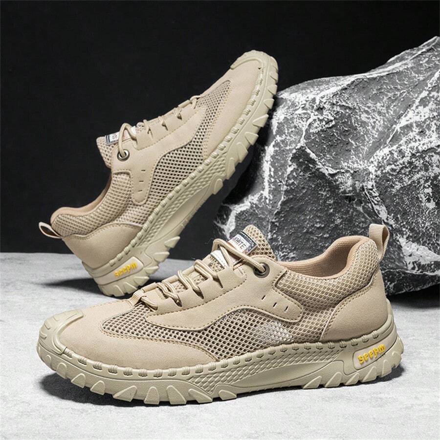 Zapatos casuales de exterior para hombre, zapatillas de moda con estilo retro, zapatos de playa de corte calado para caminar