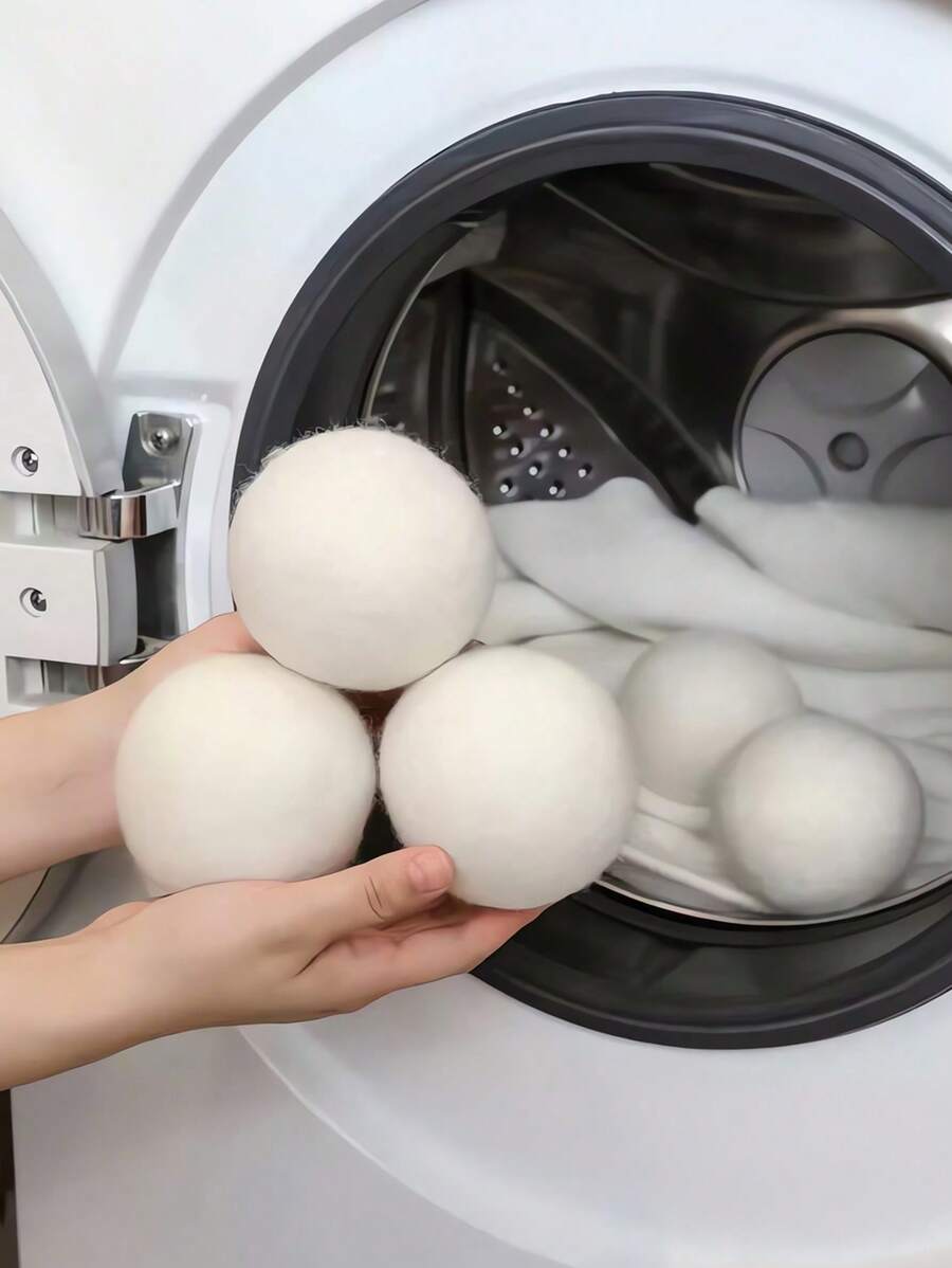 1/2pcs Solid Laundry Ball, Premium Natural Wool Dryer Balls - Replace Dryer Sheets & Fabric Softener - Laundry Balls For Dryer Dryer Sheets Clothes Anti-Static Laundry Wool Drying Balls, Reusable Softener, Wool Drying Balls, Washing Machine Accessories