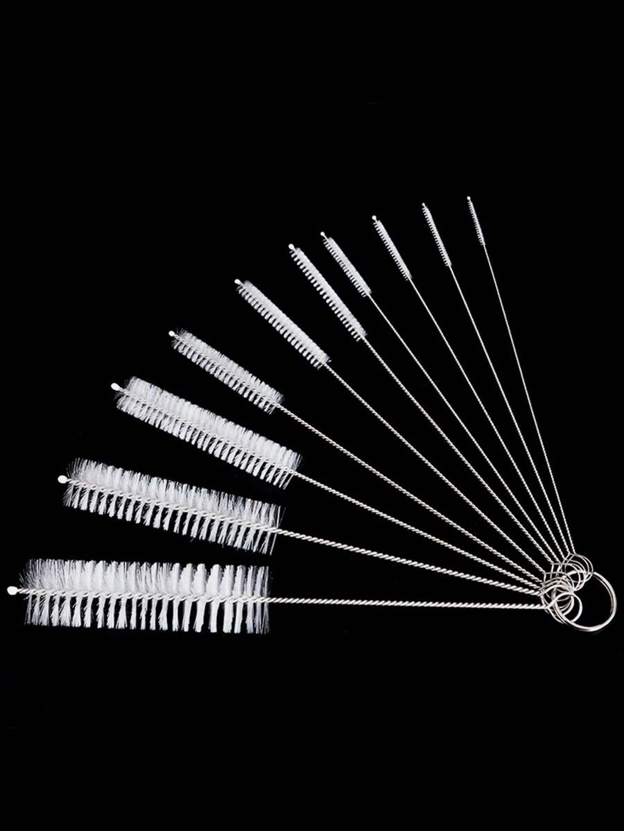 10pcs Reusable Straw Cleaning Brush Set, With A Maximum Extension Of 20cm For Long Straw Cleaning Brushes, Suitable For Drinking Straw Cleaning Brushes