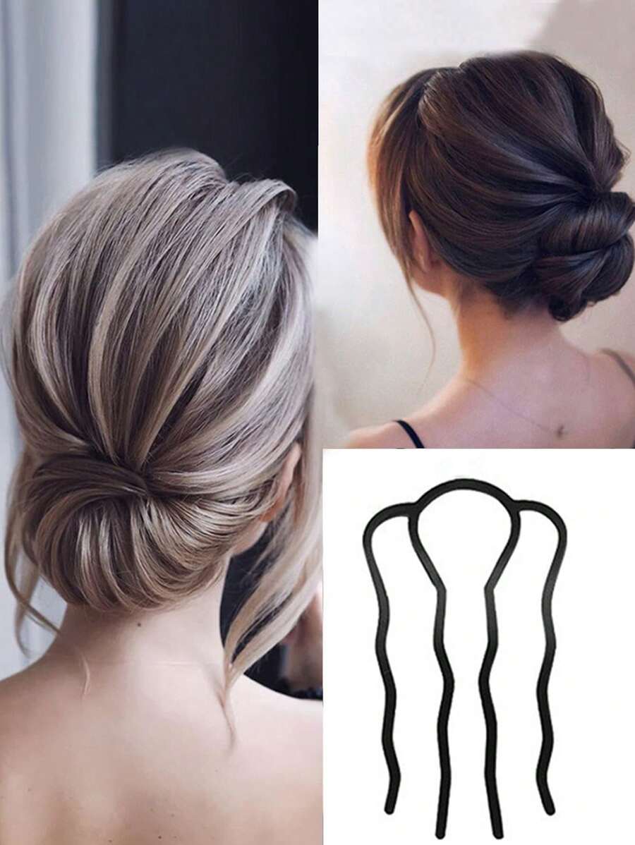 3 bucăți de agrafe de păr minimaliste, versatile, moale, agrafe de păr în formă de U, perfecte pentru femei