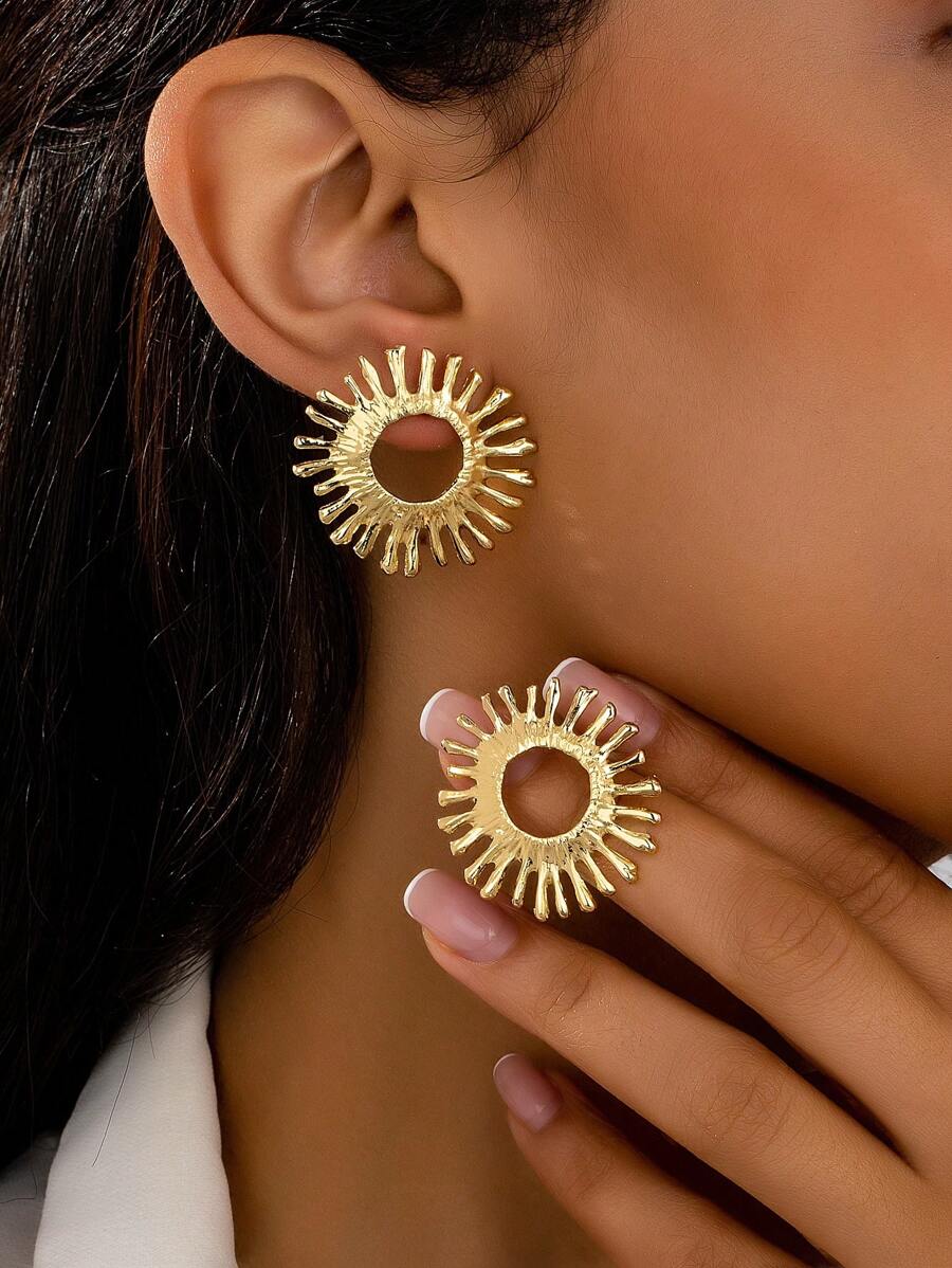 1 Paar modische, elegante Sonnenblumen-Ohrstecker