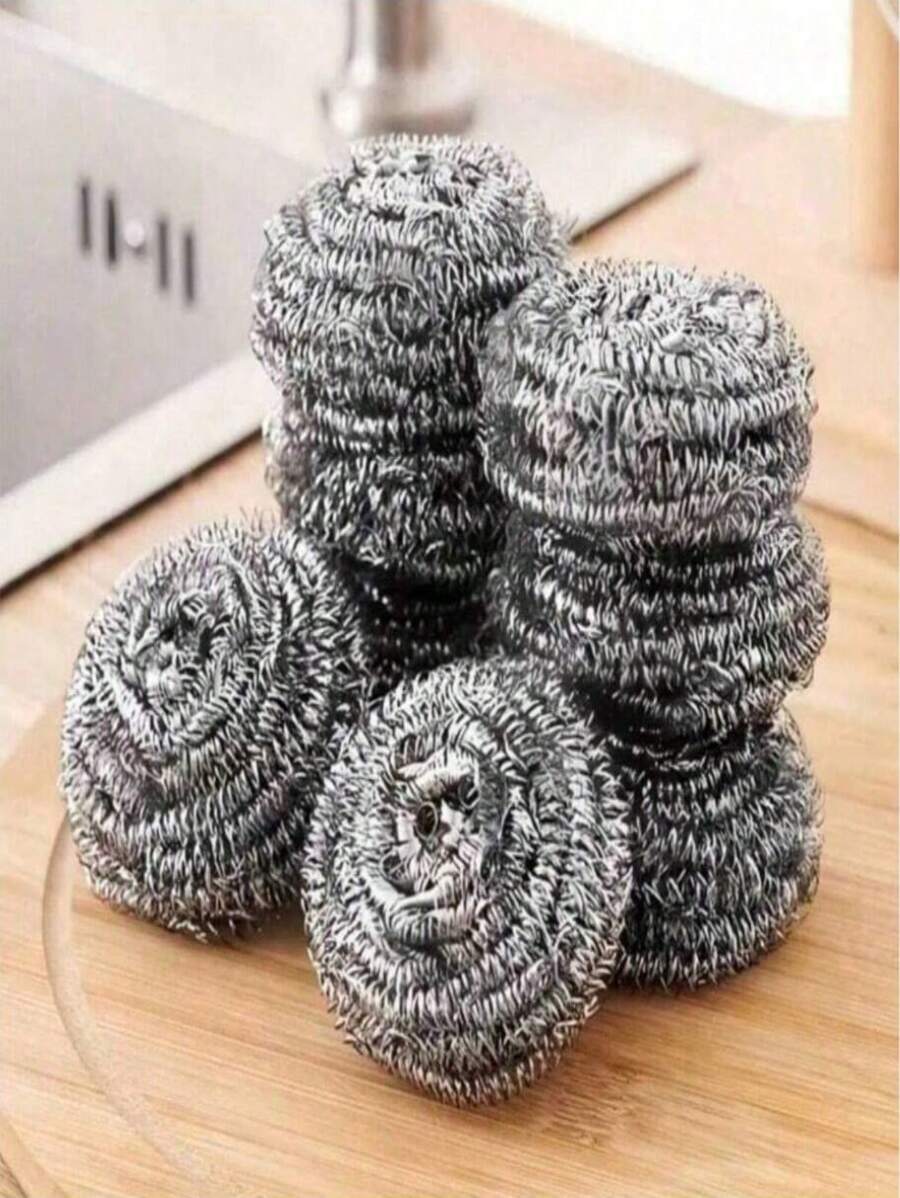 12 Confezioni di spugnette metalliche migliorate - antiruggine, diametro 6cm, facili da pulire stoviglie, padelle e forni, detergente in acciaio inossidabile di alta qualità, tampone di pulizia in metallo, tampone morbido in filo, prodotto per la pulizia della cucina, prodotto per la pulizia intensiva, commerciale, domestico, multiuso, adatto per una pulizia intensa in ristoranti e cucine domestiche, pentole, ciotole, piatti, stufe, lavandini, prodotti per la pulizia della cucina duraturi e antiruggine.
