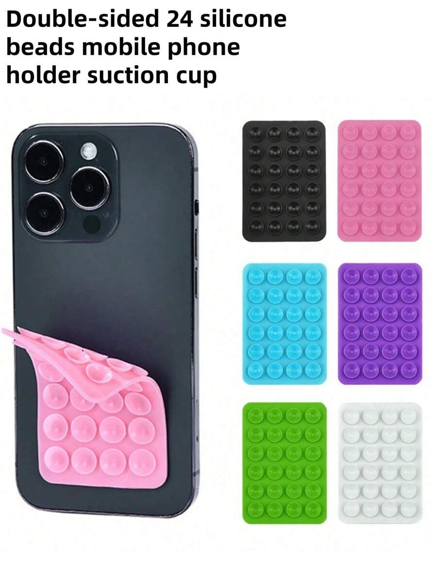 2pcs/4pcs Double-Sided Silicone Phone Holder Suction Cup A Must-Have For Travel, Suction Cup Phone Mount, Silicone Suction Phone Case Adhesive Sticky Phone Grip Hands - Free Phone Grip Silicone Sucker Phone Holder Pad Compatible With IPhone & Android.Travel Essentials Silicone Suction Phone Case Mount Applicable Scenes: Gym, Dancing, Makeup, Video Conferencing, Bathroom Shooting Fixed Bracket, Gift For Friends And Teachers