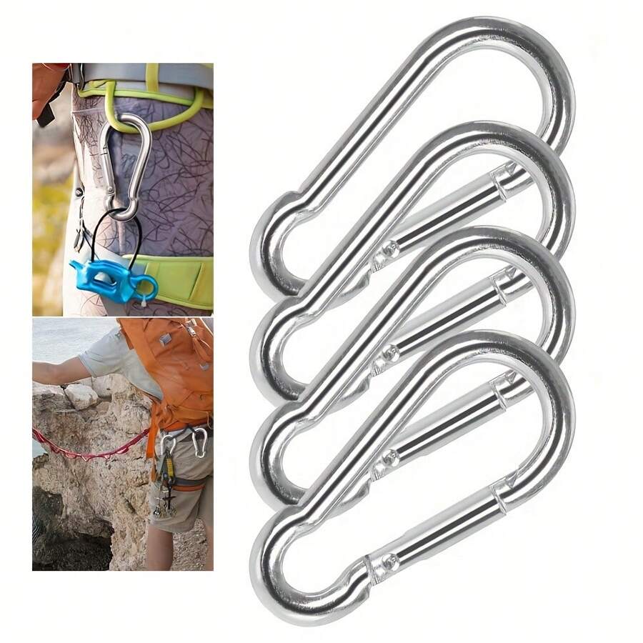 10 pezzi Moschettoni da arrampicata da 60mm, durevoli e lisci, adatti per appendere cesti di fiori, campeggio, escursionismo, attrezzature fitness, ganci per uso esterno
