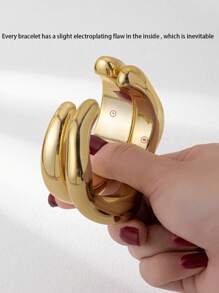 Set de 3 brazaletes anchos para mujer, brazaletes anchos y exagerados de color marrón, joyería de diseño básico para uso diario, pulsera apilable de resina