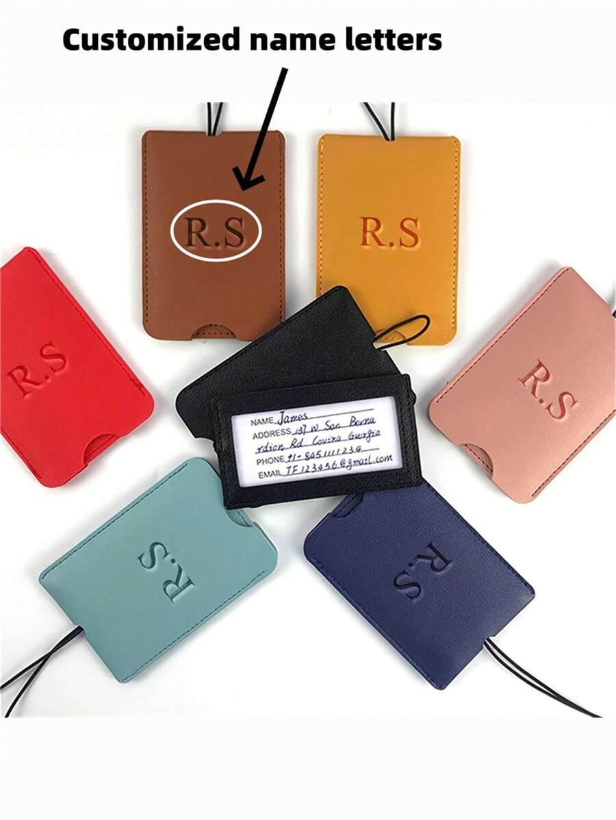 Etiqueta De Identificação De Mala Personalizada Com Letras Coloridas Diy, Pingente De Etiqueta De Bagagem, Bolsa De Mão Multicolorida, Oculta, Removível, Portátil, Acessórios De Viagem, Etiqueta De Identificação De Endereço