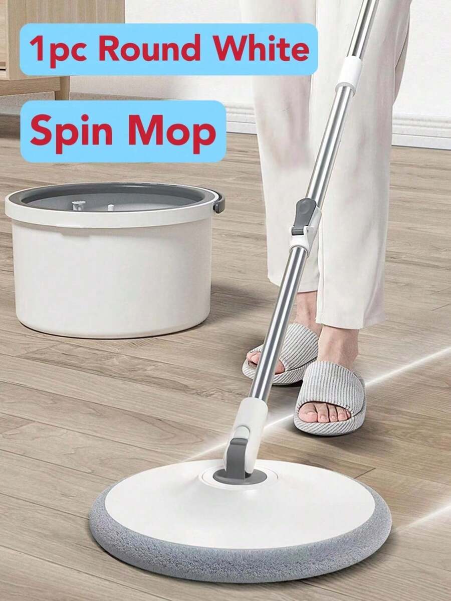 1set Wastewater Separate Mop, Rotating Mop, No Hands Washing Mop, 360 Degree Rotating Wringing Mop, 3 Pole Dirty Water Separation Bucket 1, Mop Plate 1, Mop Cloth 2, Home Flat Absorbent Mop