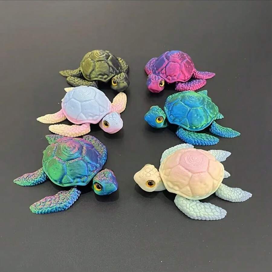 3D Printed Realistic Turtle Aquarium Decor, Movable Joints