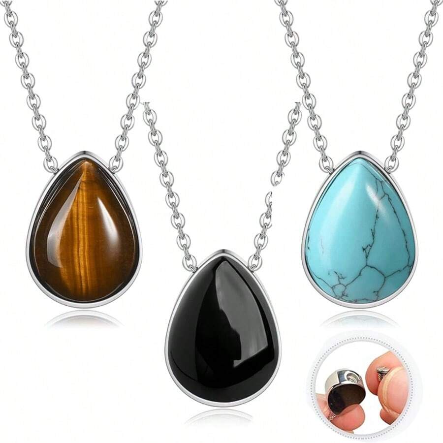 Teardrop Urn Necklace For Ashes For Human Or Pet Stainless Steel Cremation Jewelry Memorial Keepsake Urns Pendant Necklace For Urn Necklaces Ashes