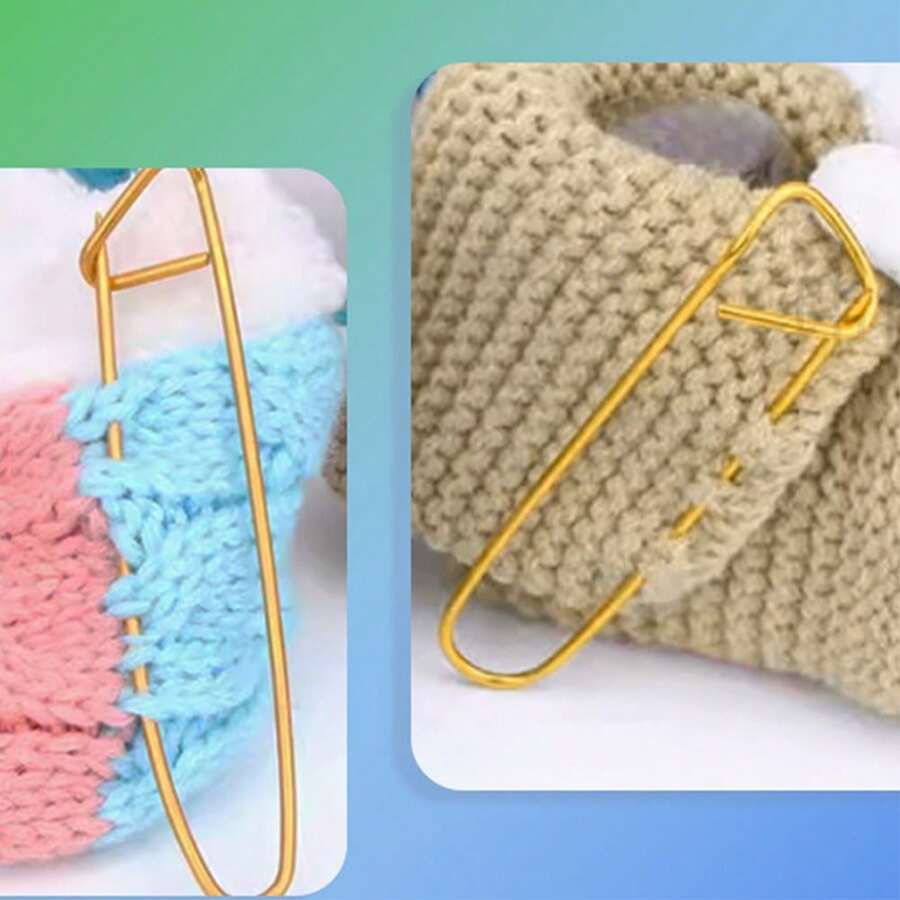 Large Aluminum Knitting Safety Pins - Colored, Easy Grip, Suitable For Sweater Tagging And Crochet Projects, Anti-Drop Safety Lock Design, Crossstitch Sewing Pins