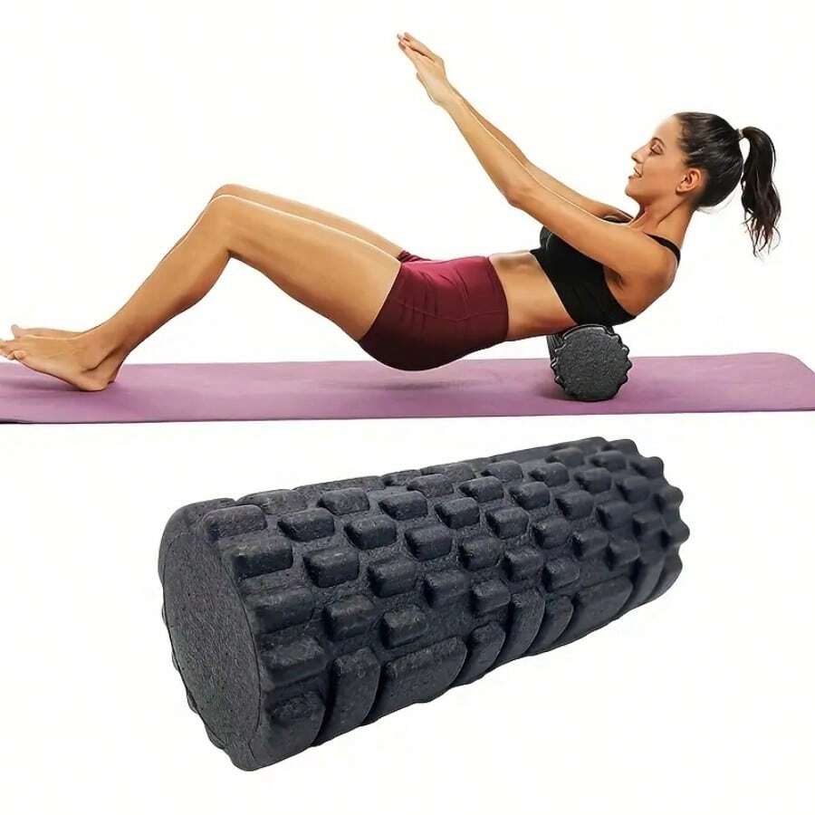 High Density EPP Foam Yoga Roller For Deep Tissue Muscle Massage Black 3D Massage Zones For Full Body Relief Odor-Resistant Design Full Body Roller
