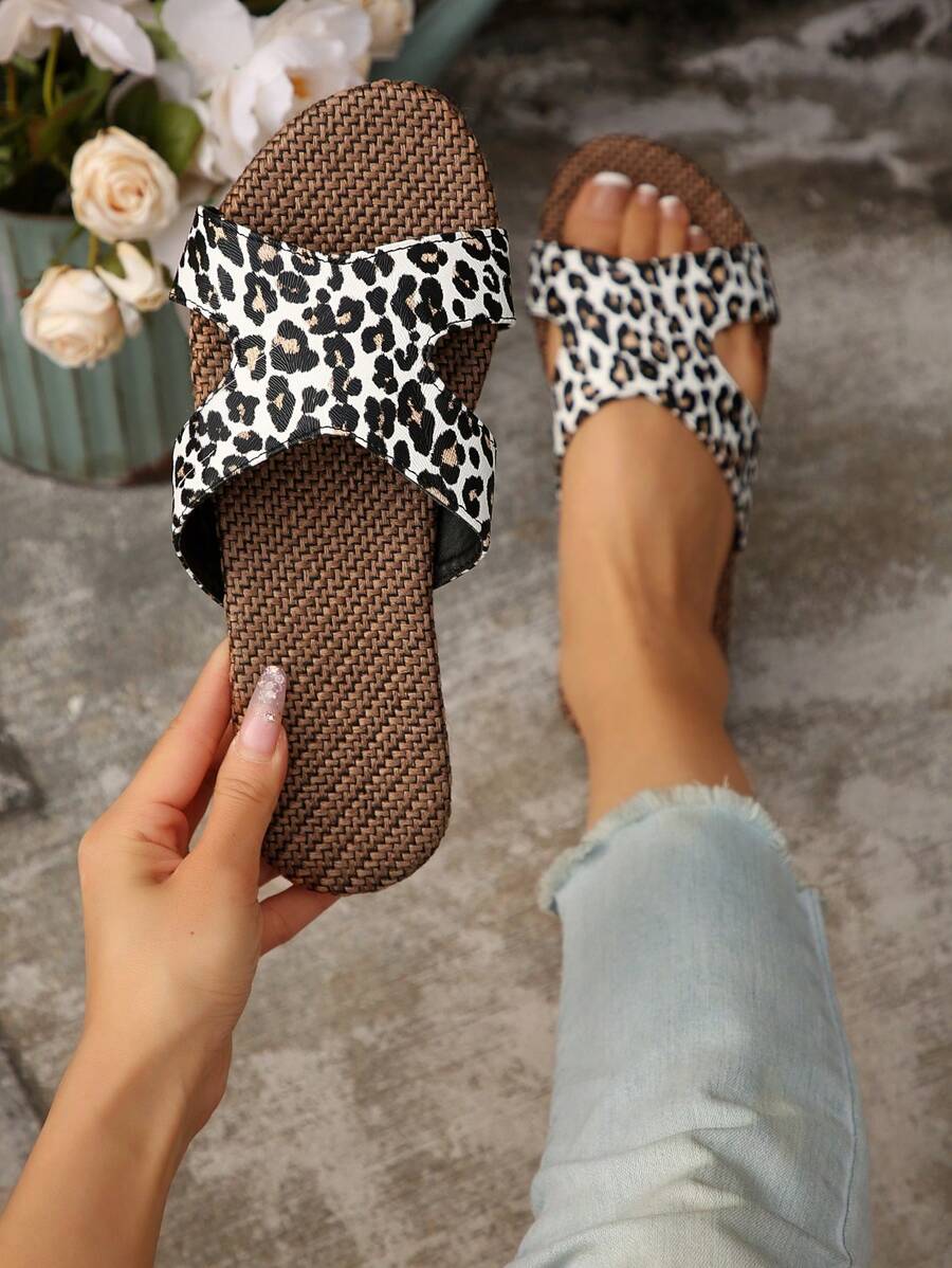 Bohemian Bow-Knot Women's Flat Slippers, Minimalist Elegant Fabric One-Piece Strap Sandals, Summer