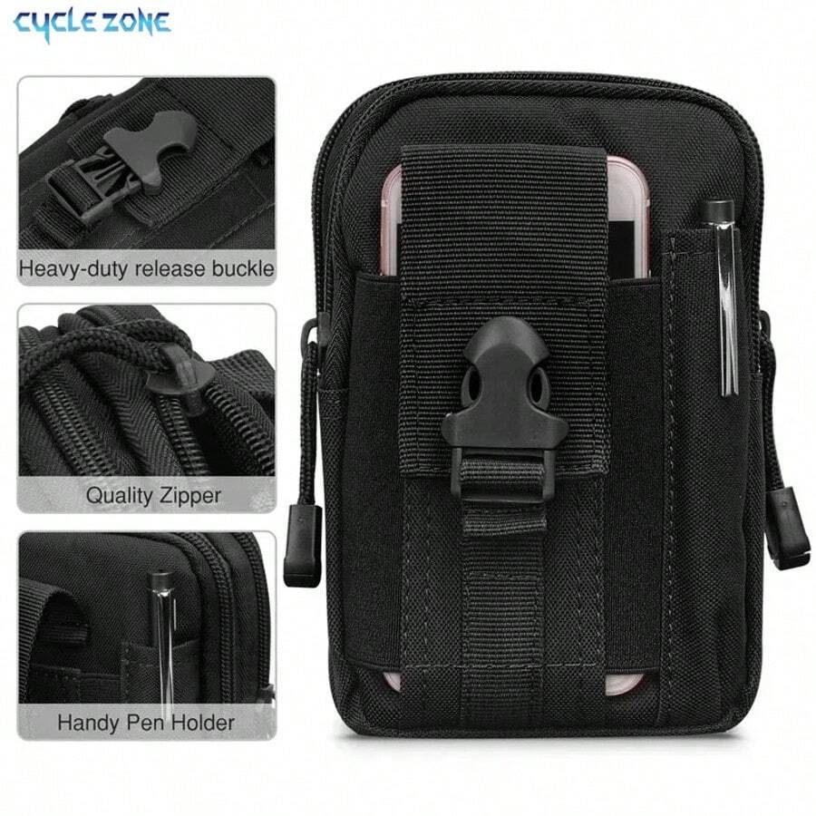 Sac de taille de téléphone durable Sac banane tactique Camouflage Pack de sport extérieur Course Pochette de rangement multifonctionnelle