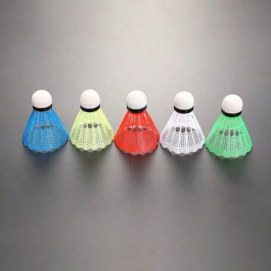5 pièces/3 pièces/1 pièce Volants de badminton en plastique résistant au vent, durable, résistant aux chocs et aux chutes