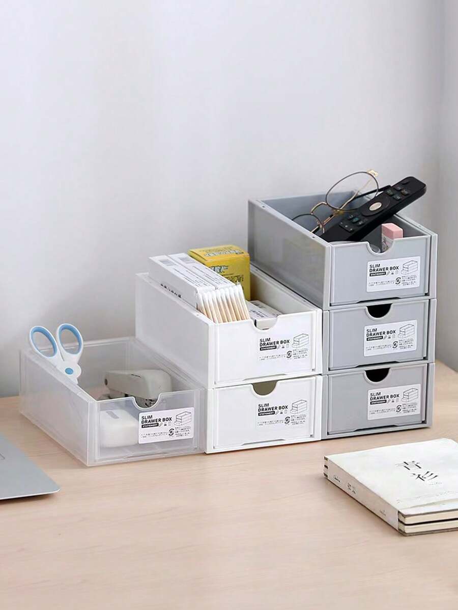1 Peça Organizador de Mesa Grande Empilhável, Para Suprimentos de Escritório, Cosméticos, Papelaria, Adequado para Quarto, Escritório e Armazenamento em Dormitório, Decoração Doméstica Economizadora de Espaço