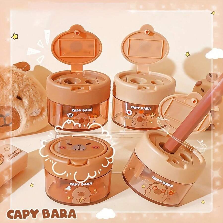 1 pièce Convertisseur de taille-crayon Kabala, fournitures d'apprentissage, fournitures de bureau, cadeaux, taille-crayon à double trou avec couvercle rabattable amusant, taille-crayon mini créatif de dessin animé pour élève du primaire, taille-crayon à double trou, taille-crayon créatif mignon avec couvercle rabattable, taille-crayon Kabala portable (style/couleur aléatoire), fournitures scolaires, essentiels scolaires, rentrée scolaire, école, fournitures de rentrée scolaire