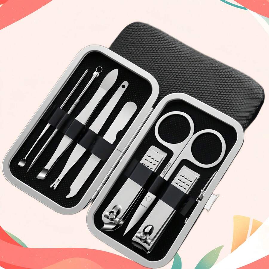 1 Set Nail Clipper Set Professional Nail Clipper Set Stainless Steel Manicure Set, Nail Care Tools . 
