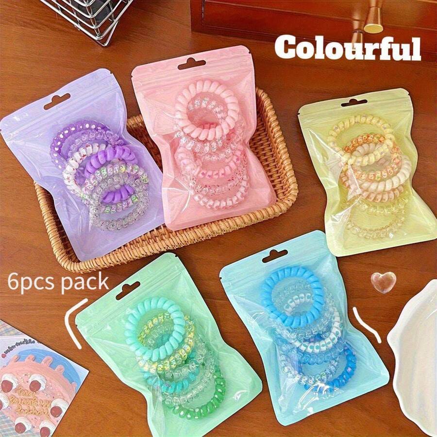 Serre-tête dégradé de couleurs sucrées comme des bonbons, série de couleurs, boucle de cheveux à cordon de téléphone pour femmes, haute élasticité et durabilité, sans laisser de trace en attachant les cheveux, bande élastique sans endommager la boucle de cheveux, convient pour la décoration de fête et les cadeaux de vacances. Rentrée scolaire