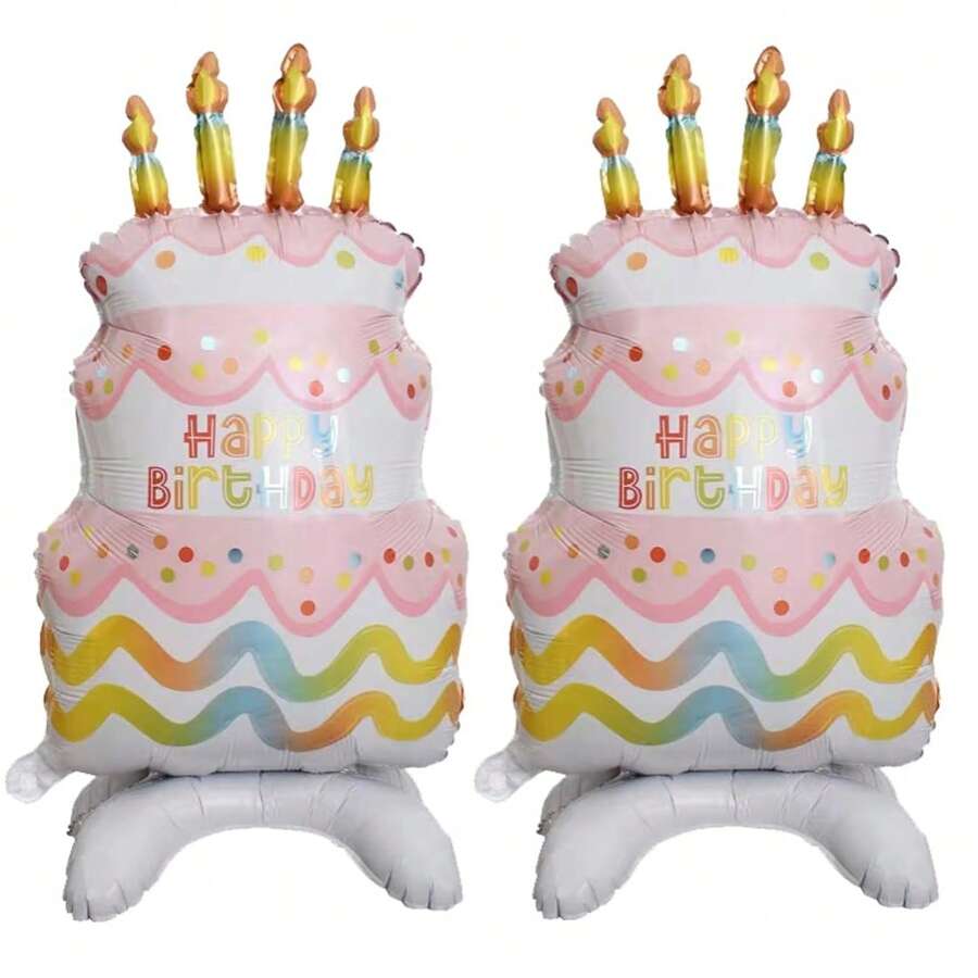 2 Stücke 34 Zoll Ständer Kuchen Aluminiumfolie Luftballons, witzige Geburtstags Luftballons, Party Deko Luftballons