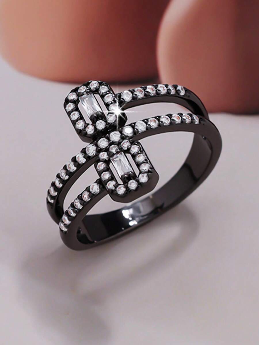1 Stück modischer und vielseitiger Zirkonia-Ring, Geschenk für Frauen an Valentinstag, Muttertag, Geburtstag