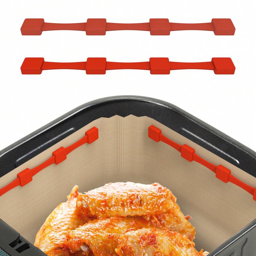 Nuovi foglietti magnetici di silicone per bloccare la sicurezza per friggitrice ad aria, fermagli per fissare la carta da forno del vassoio per friggitrice ad aria, dispositivi di fissaggio
