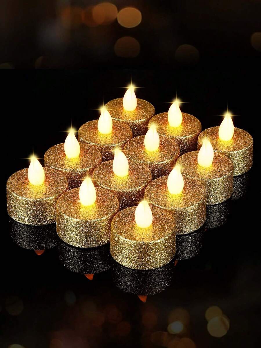 6/12/24 piezas de velas sin llama con brillo LED, a pilas, con talla grande de 200 horas de duración, apropiadas para decoración en festivales, fiestas de cumpleaños, oraciones, bodas, decoración del hogar, regalos, graduación