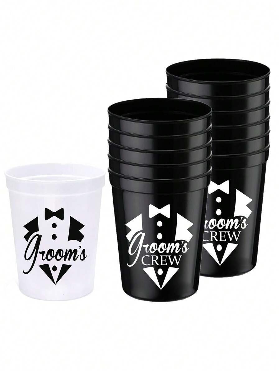 6pcs Groom And Groom's Crew Bachelor Party Cups,Reusable 1 Groom And 6 Groomsman Cups Bachelor Party Decorations And Groomsmen Gifts, Team Groom Proposal, Bachelor Party Favors For Men