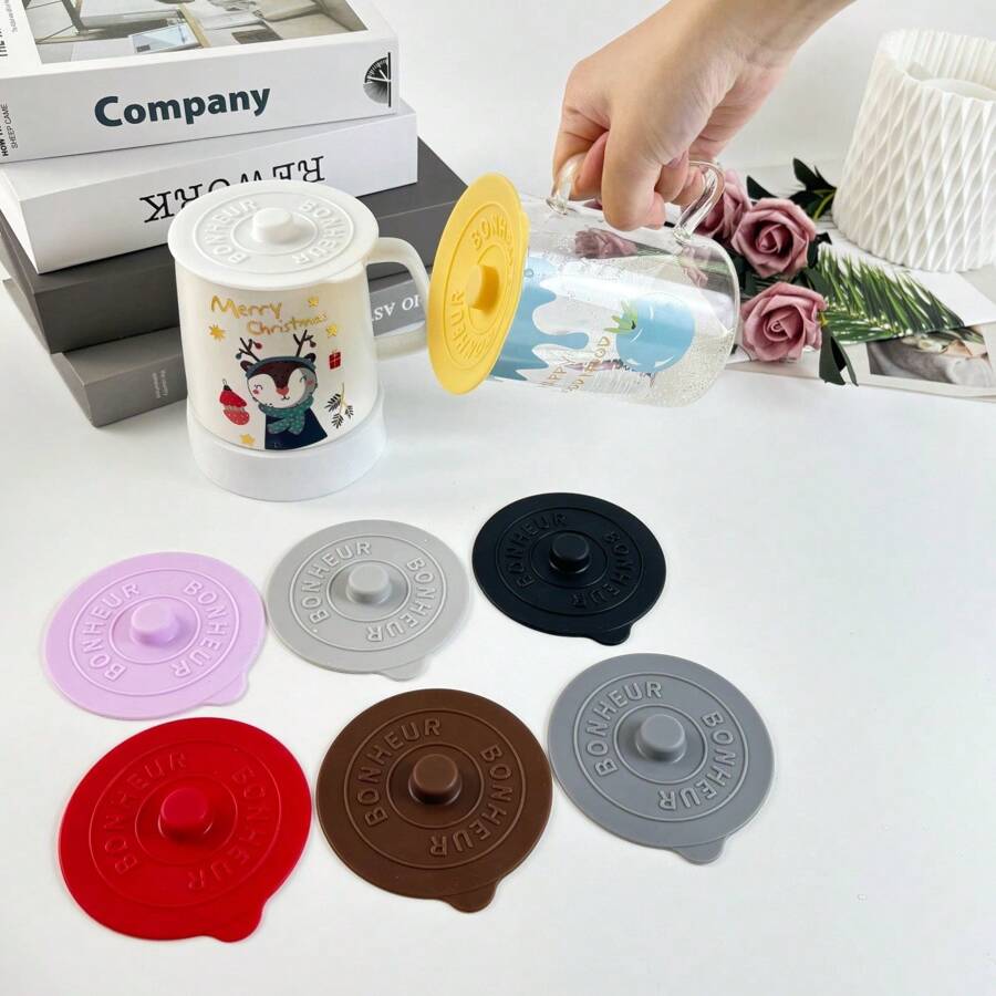 Simple Ins Silicone Cup Lid Universal Round Ceramic Cup Lid/Tea Cup/Water Cup/Mug Lid Dust-Proof Seal Cup Lid/Reusable Glass Cup Lid/Coffee Cup Lid/Simple Mug Glass Ceramic Cup Dust-Proof Cover/Water Cup Universal Lid/Silicone Cup Lid.