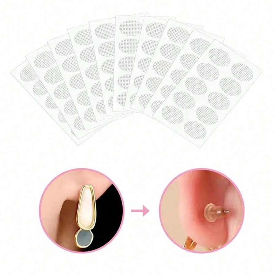 Shmian 200Pcs Clear Invisible Earlobes Protective Stickers For Stretched Ear Lobes And Relieve Strain From Heavy Earrings