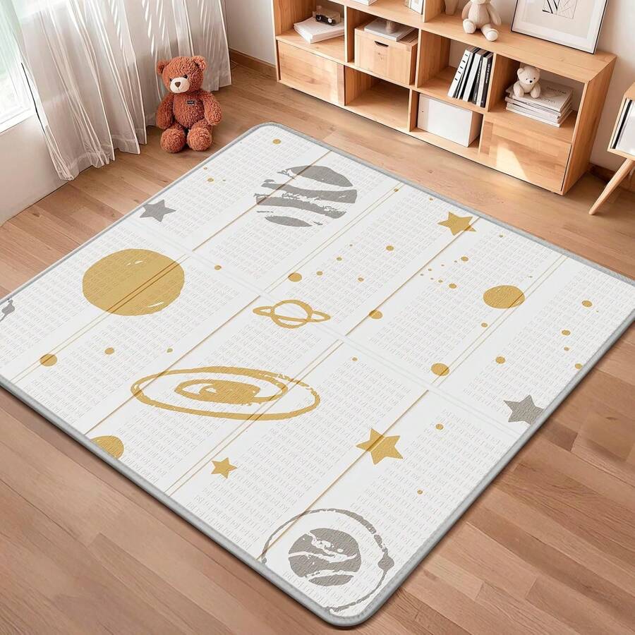 Foldable Baby Play Mat, PIGLOG Waterproof Playmats For Babies And Toddlers Kids, Safe Foam Playmat For Tummy Time, 50x50 Playpen Mat, Reversible Portable Baby Floor Mat For Infant, Toddler