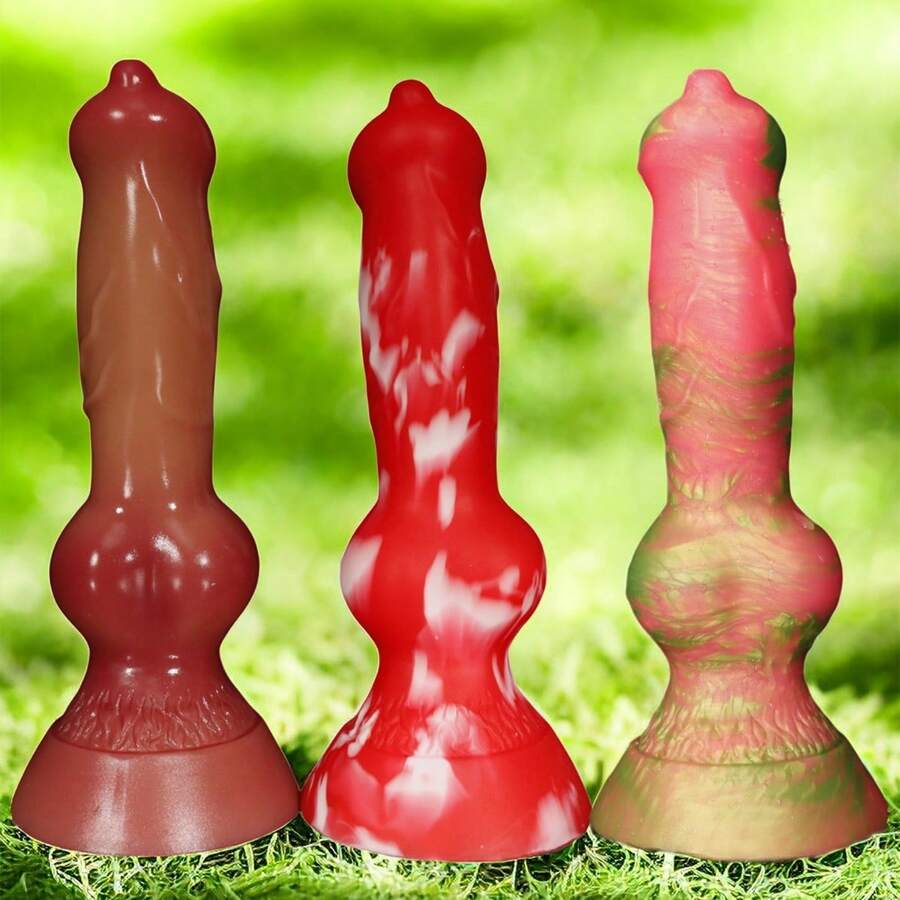 18cm Bunter langer magischer hündchenförmiger Monster Stick Silikon-Dildo, realistisch, tierähnlich, weich und glatt, hautfreundlich, geruchlos, ungiftig, Analdehner, unisex, manuelle Anus-Masturbator, Vagina-Stimulator, Erwachsenen-Erotikprodukte, Sexspielzeug für Anfänger, Frauen/Männer