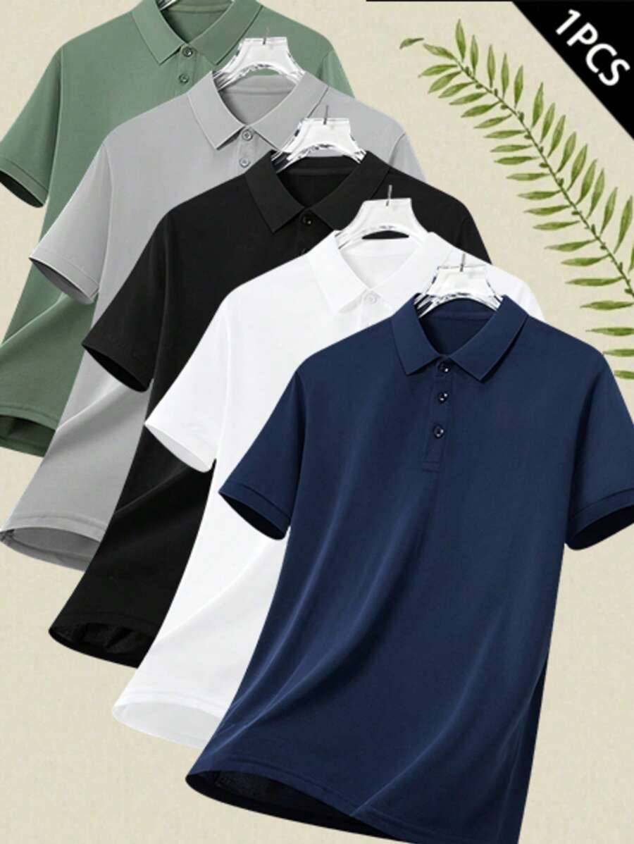 Camisa tipo polo para hombres para el verano, hecha de material de secado rápido, con confección 3D, ajuste ceñido, apropiada tanto para el trabajo como para el ocio, es el mejor regalo para los hombres.