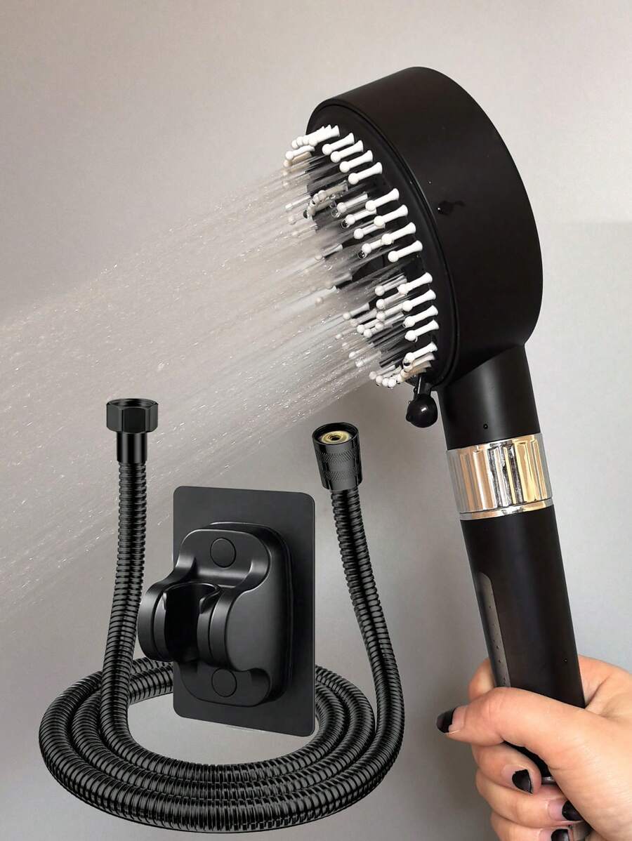3 pièces set de pomme de douche avec douchette 4 réglages haute pression, pour carrelage et animaux de compagnie, douchette à main avec tuyau en acier inoxydable et support réglable