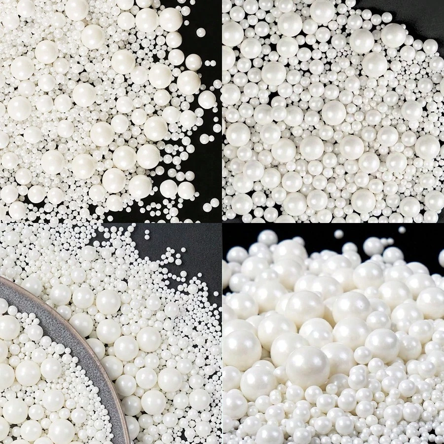 130g/4.58 Oz White Cake Decoration Sprinkles- Baking Decoration Cake Decoration, Cake Birthday Wedding Party Decoration Tool Cookie Decoration - Creative Baking Shiny Particles DIY Cookies Cupcake Dessert Decoration Materials, Multiple Colors To Choose From, Birthday Party/Wedding Dessert Table