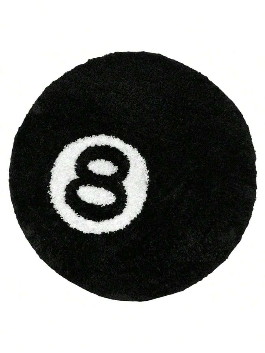 1 Pieza Alfombra De Billar De 24 Pulgadas Con Bola 8, Decoración Alternativa Para Habitación, Sala De Estar, Suave Felpudo Para Decoraciones De Fiestas