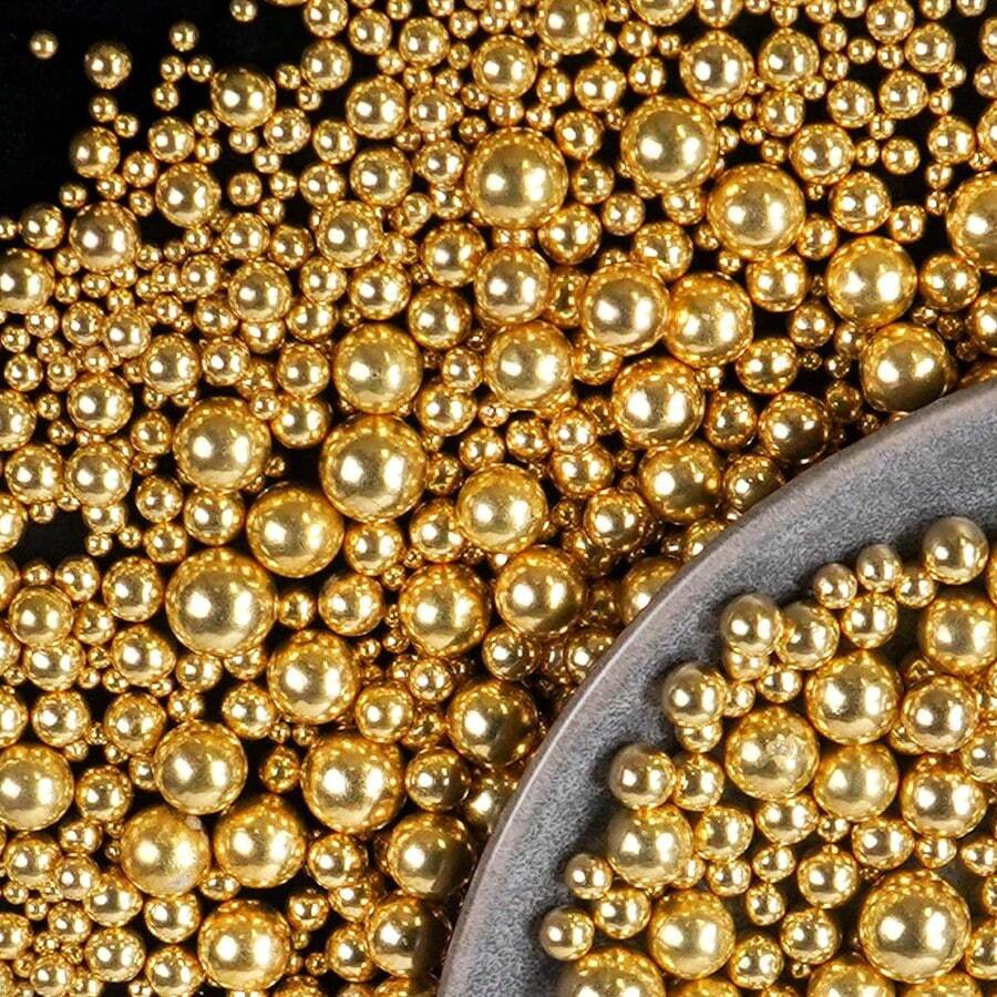 130g/4.58 Oz Golden Cake Decoration Sprinkles- Baking Decoration Cake Decoration, Cake Birthday Wedding Party Decoration Tool Cookie Decoration - Creative Baking Shiny Particles DIY Cookies Cupcake Dessert Decoration Materials, Multiple Colors To Choose From, Birthday Party/Wedding Dessert Table
