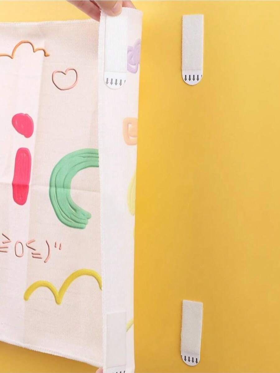 20Pcs Hook And Loop, Double-Sided Adhesive Detachable And Non Marking Fixed Sticker, No-Drill And Non Marking Sticker, Strong Load-Bearing And Non Punching Hanging Tool, Photo Frame And Mural Fixed Sticker, Can Be Repeatedly Used, Firm And Not Fall Off, Wall Surface Is Not Damaged, Suitable For Ceramic Tiles/Latex Walls/Wooden Boards, Etc