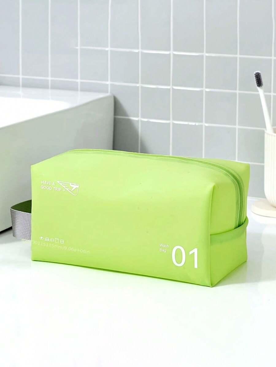 1pc PVC Colored Toiletry Bag - Portable, Durable, Large-Capacity Makeup Storage With Zipper | Ideal For Travel, Beach, Seaside Vacation, Mother's Day Gift