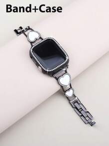 Bracelet noir avec cœur blanc