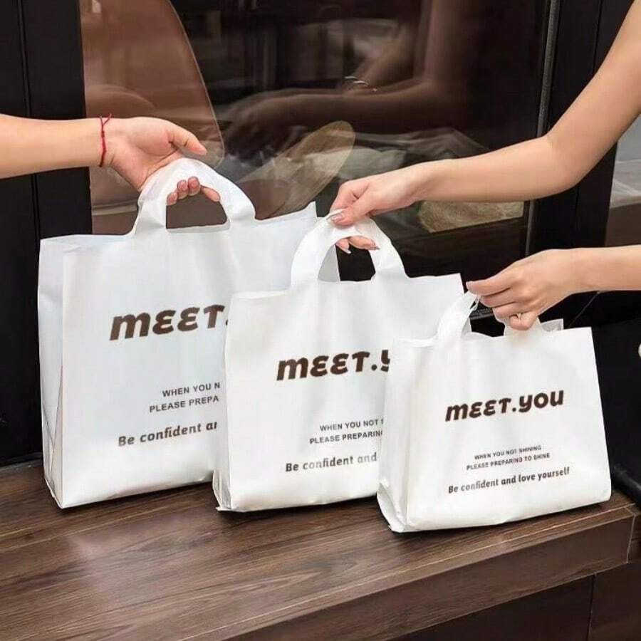 20pcs/Thick Clothing Store Tote Bag, Shopping Bag, Gift Bag, High-End Commercial Clothing Tote Bag Summer Cooling,Beach,Travel